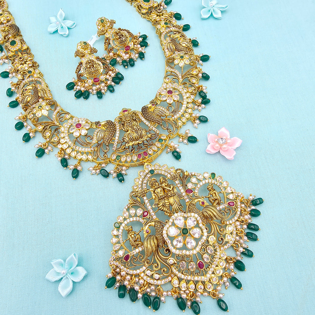 Peacock Bridal Necklace Set