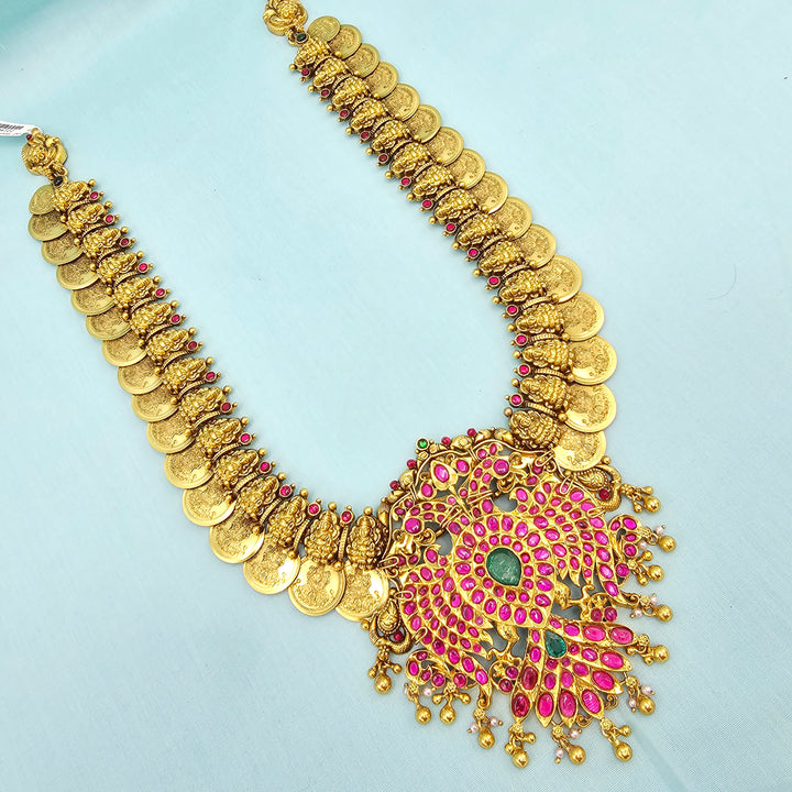Lakshmi Kempu Kasulaperu Necklace