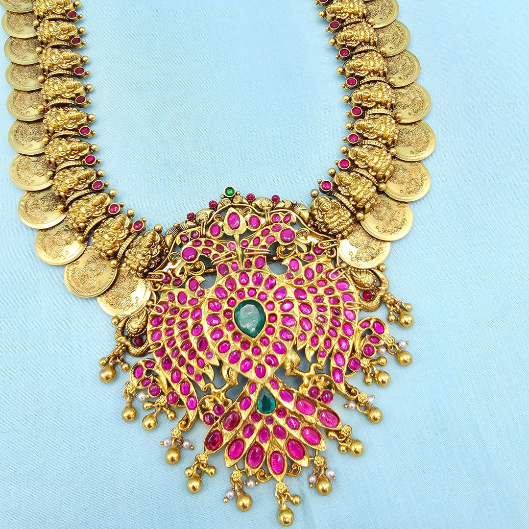 Lakshmi Kempu Kasulaperu Necklace