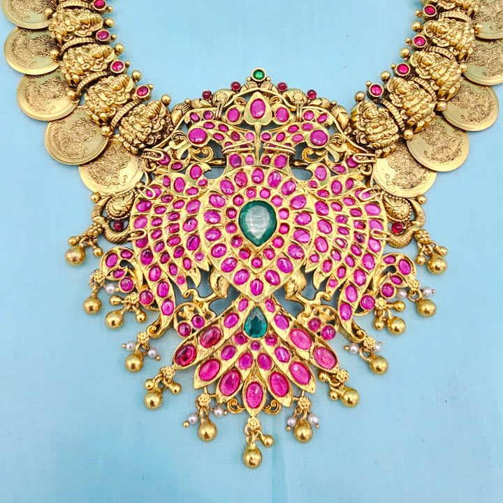 Lakshmi Kempu Kasulaperu Necklace