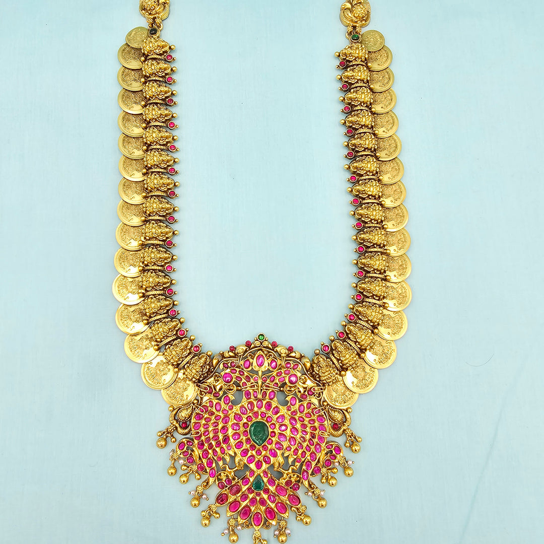 Lakshmi Kempu Kasulaperu Necklace