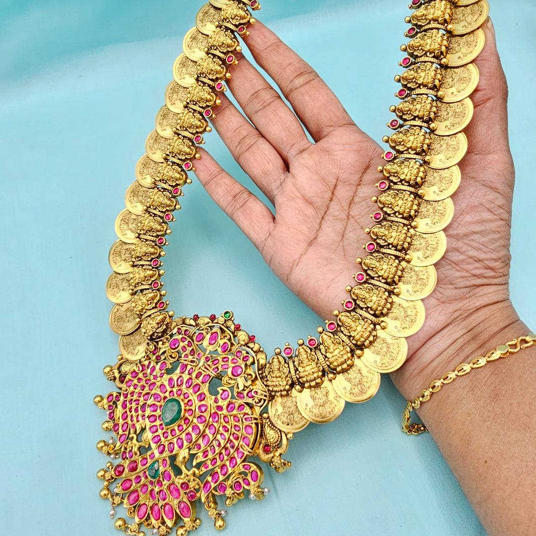 Lakshmi Kempu Kasulaperu Necklace