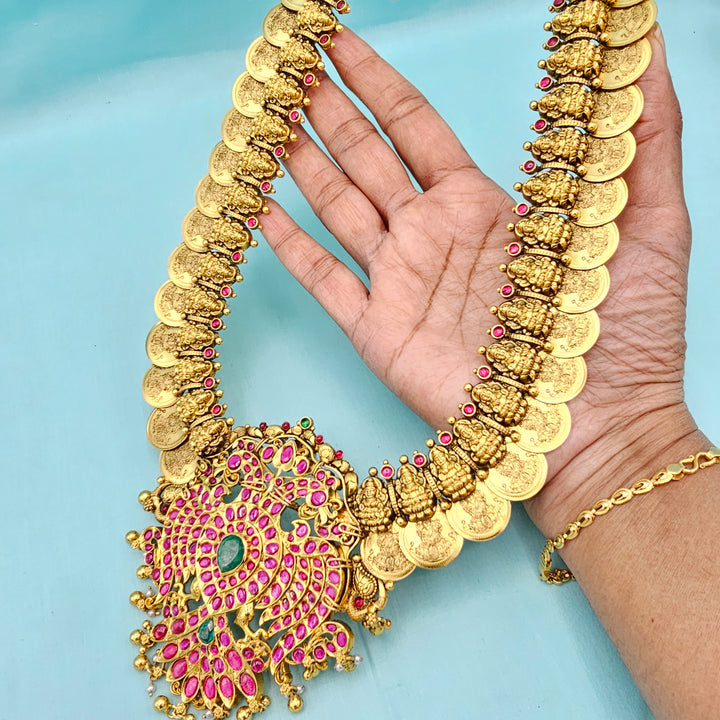 Lakshmi Kempu Kasulaperu Necklace
