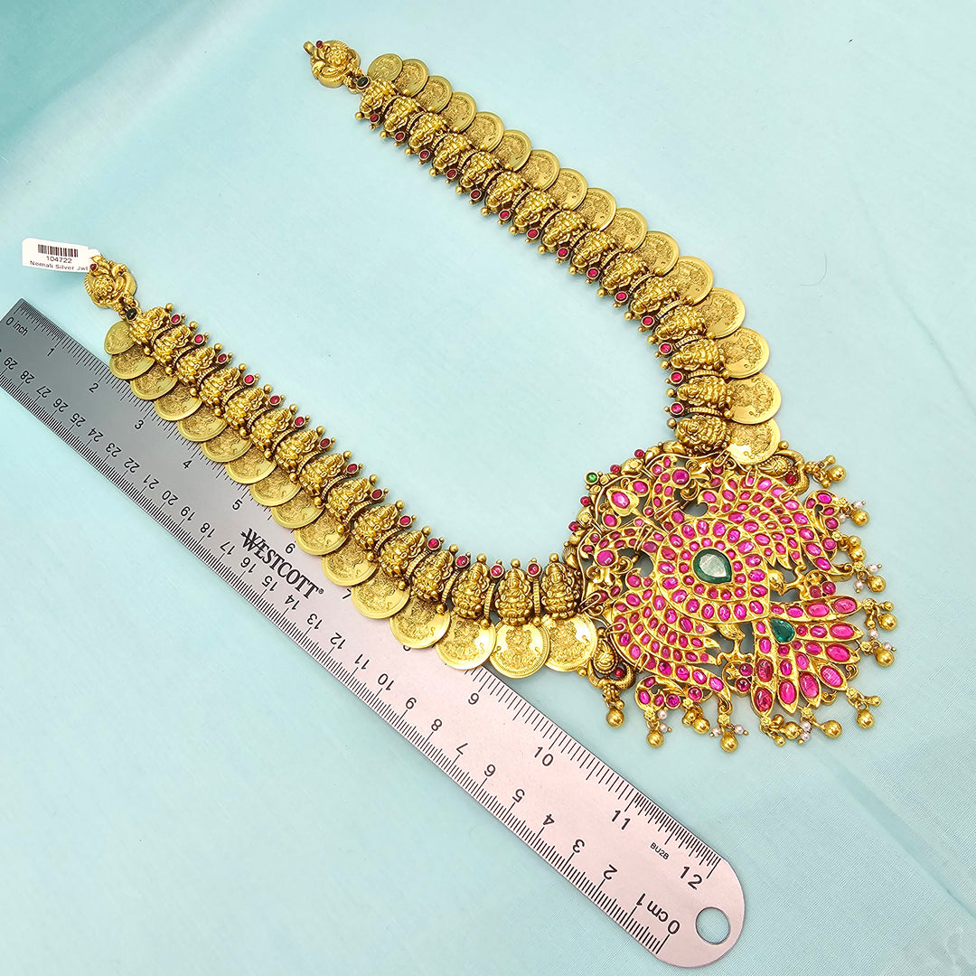 Lakshmi Kempu Kasulaperu Necklace