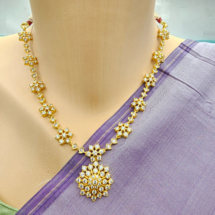 Silver CZs Necklace Set