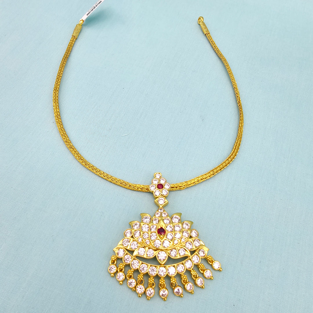 CZ Lotus Pendant Necklace