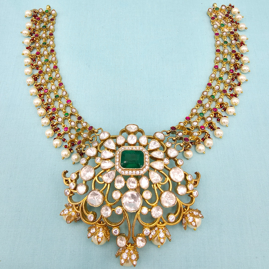 925 Kundan Moissanite necklace