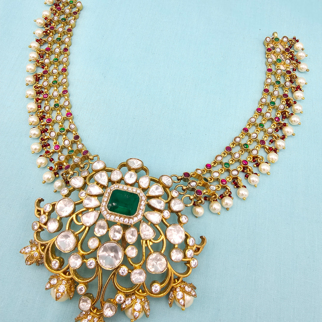 925 Kundan Moissanite necklace