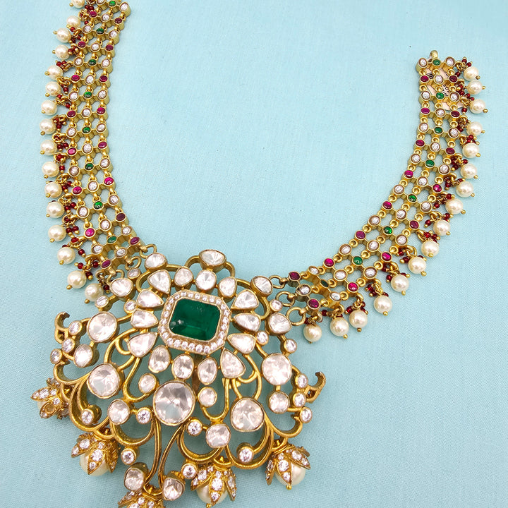 925 Kundan Moissanite necklace