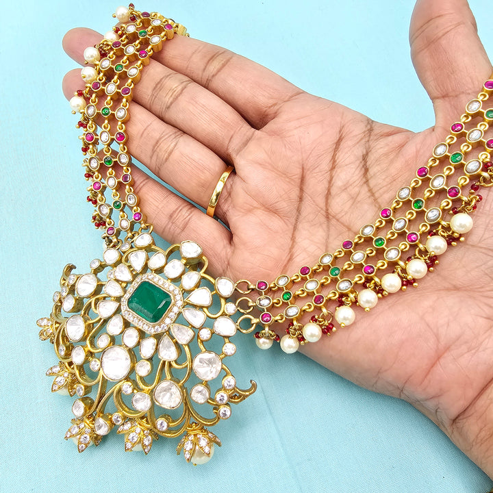 925 Kundan Moissanite necklace