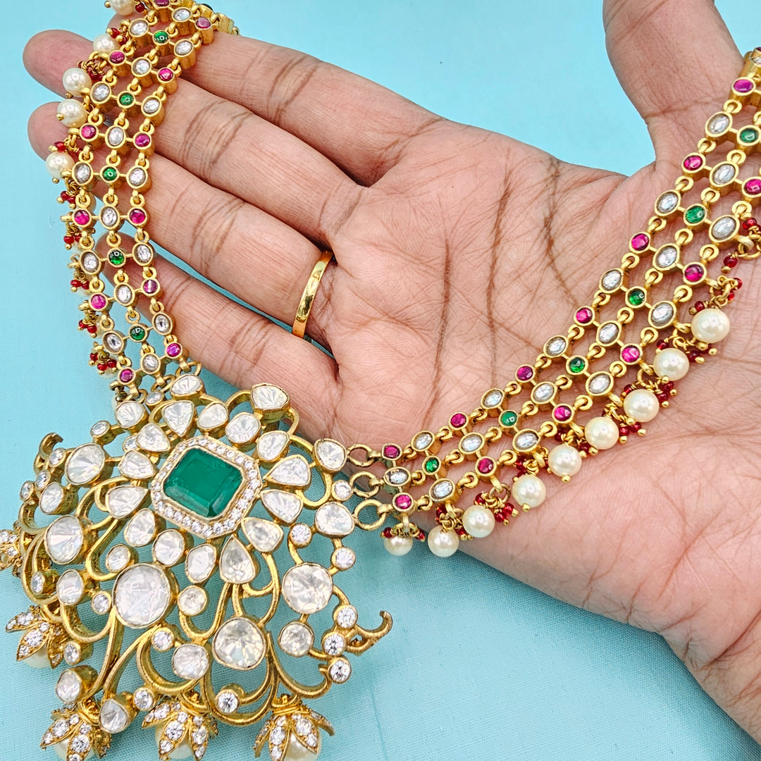 925 Kundan Moissanite necklace