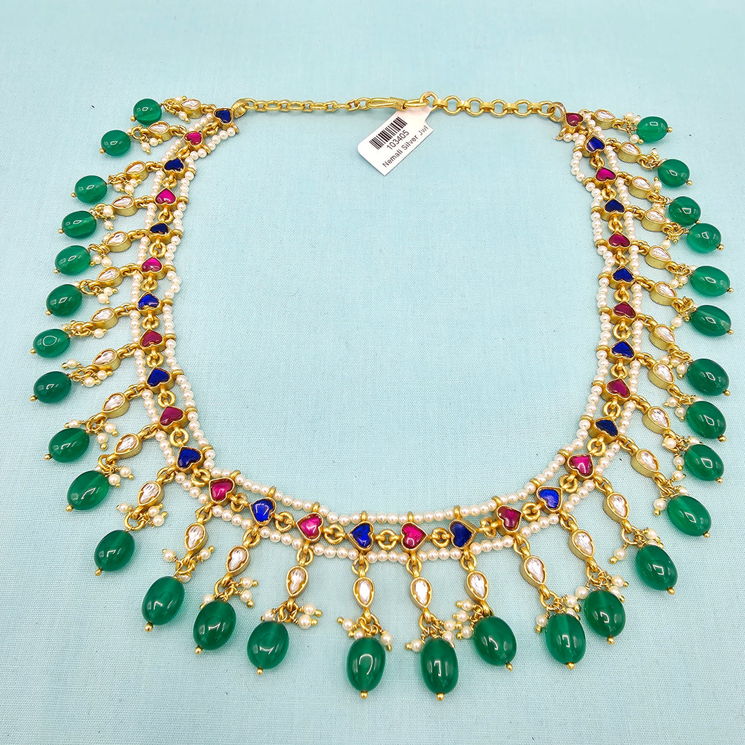 Kundan Green beads Necklace