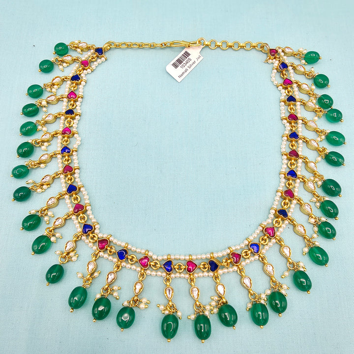 Kundan Green beads Necklace