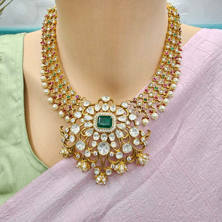 925 Kundan Moissanite necklace