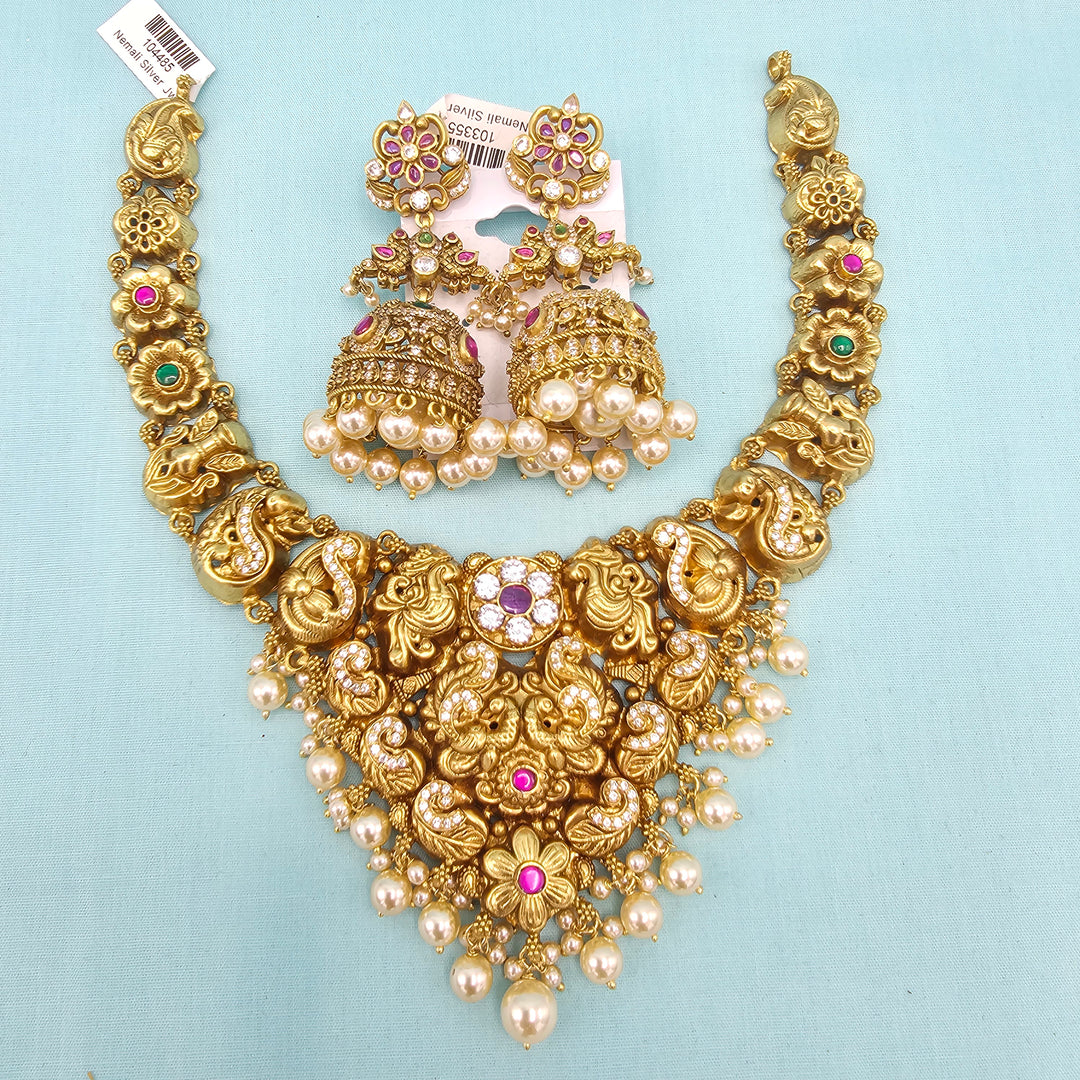 Peacock Nakshi Short Necklace set