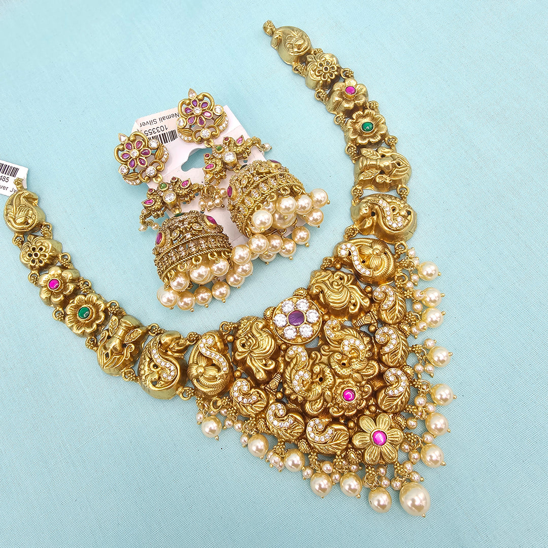 Peacock Nakshi Short Necklace set