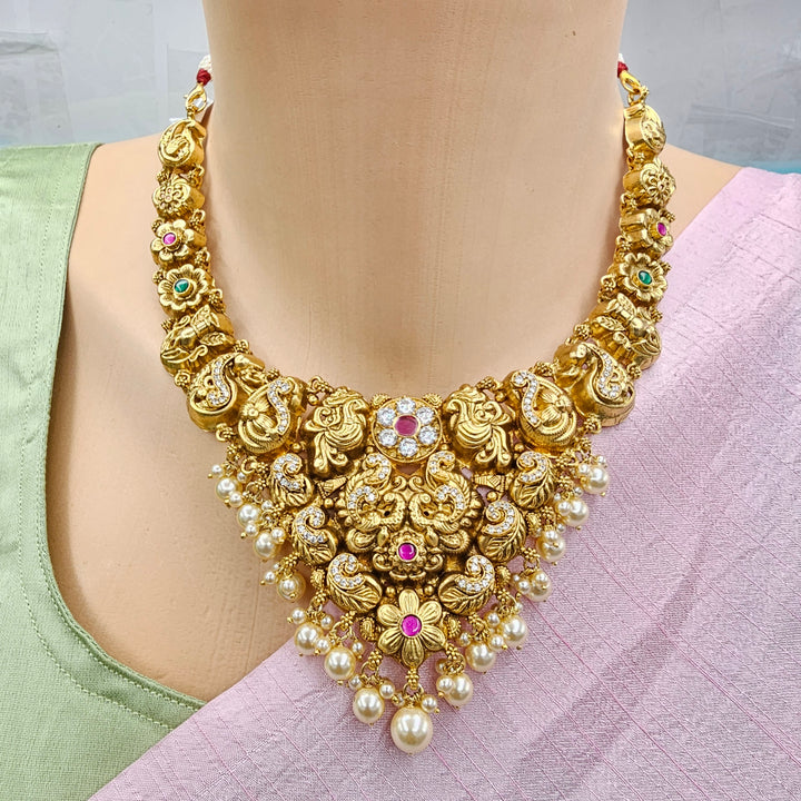 Peacock Nakshi Short Necklace set