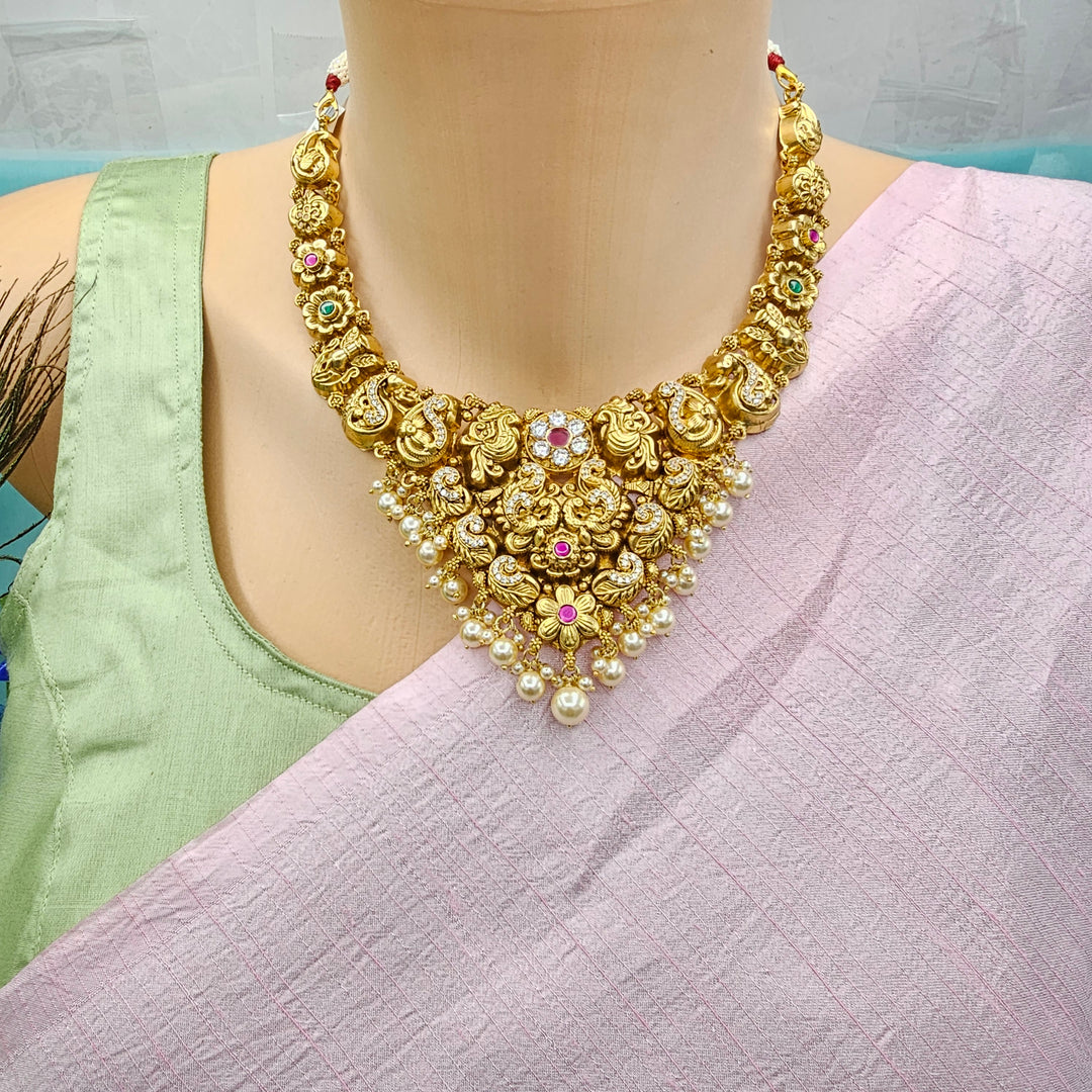 Peacock Nakshi Short Necklace set