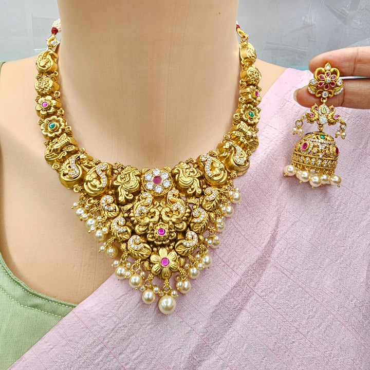 Peacock Nakshi Short Necklace set