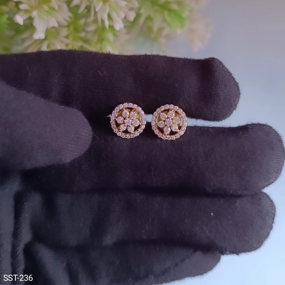 Diamond Replica Silver Studs