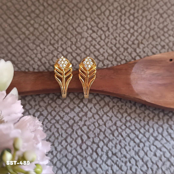 Peacock Feather Silver Studs