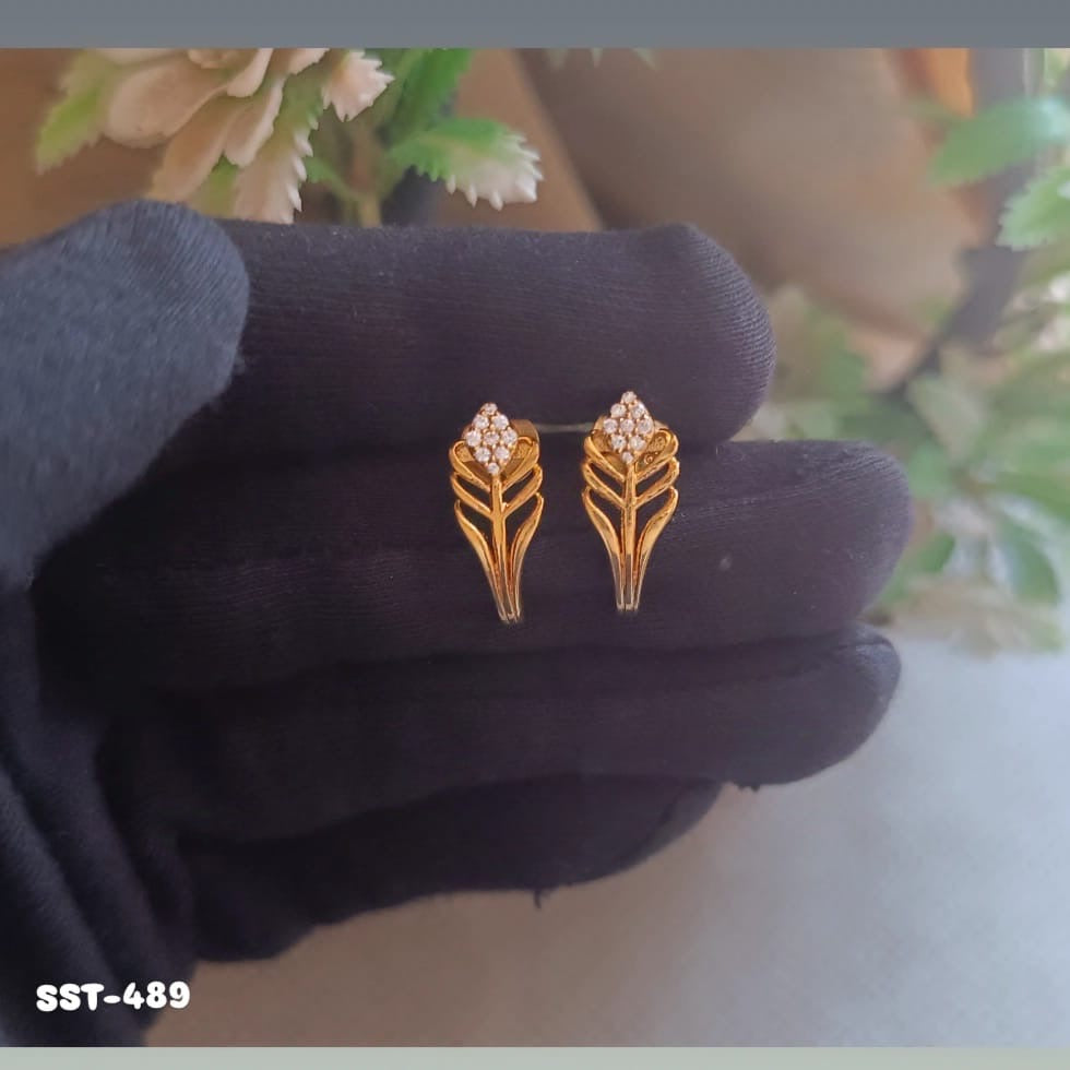 Peacock Feather Silver Studs