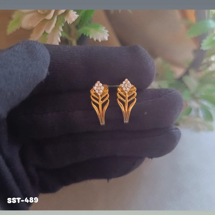 Peacock Feather Silver Studs