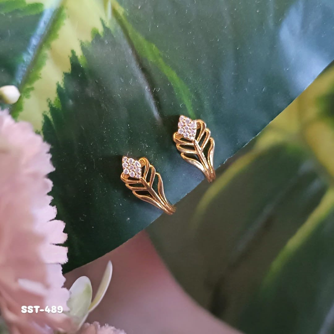 Peacock Feather Silver Studs