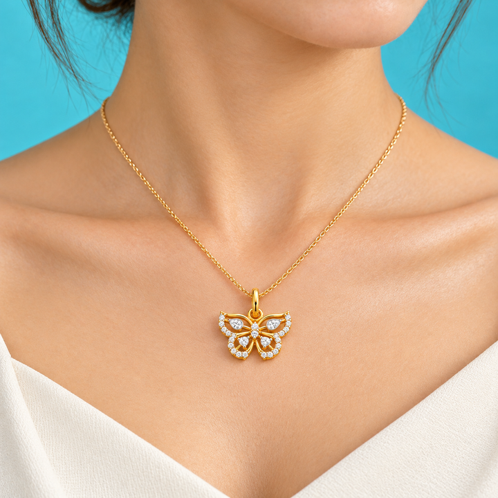 Butterfly CZ Pendant Set