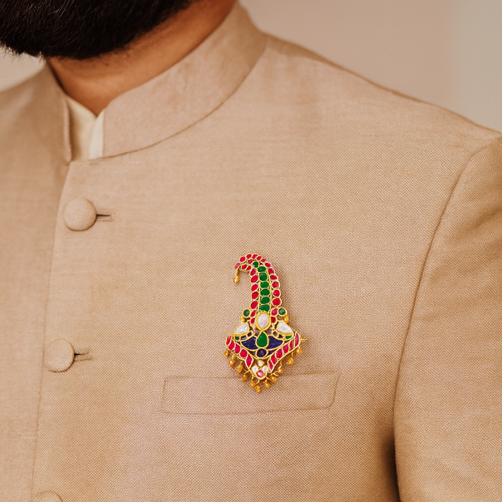 Men’s Kundan Pagidi Brooch