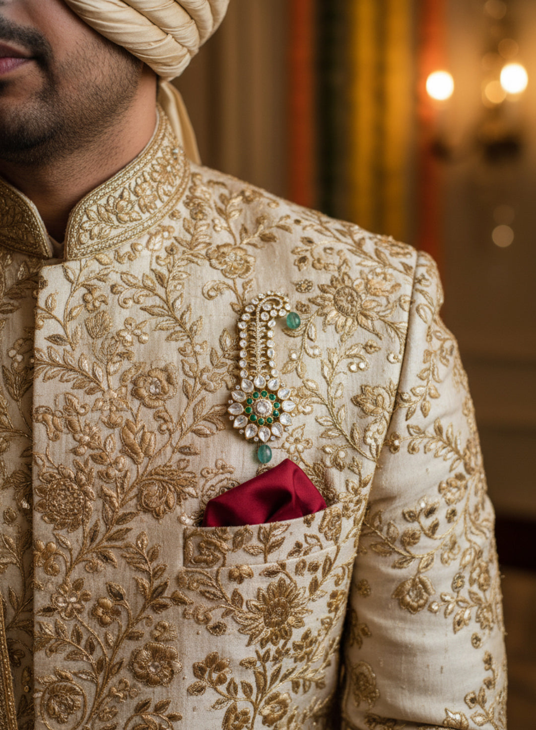 Men’s moissanite Pagidi Brooch