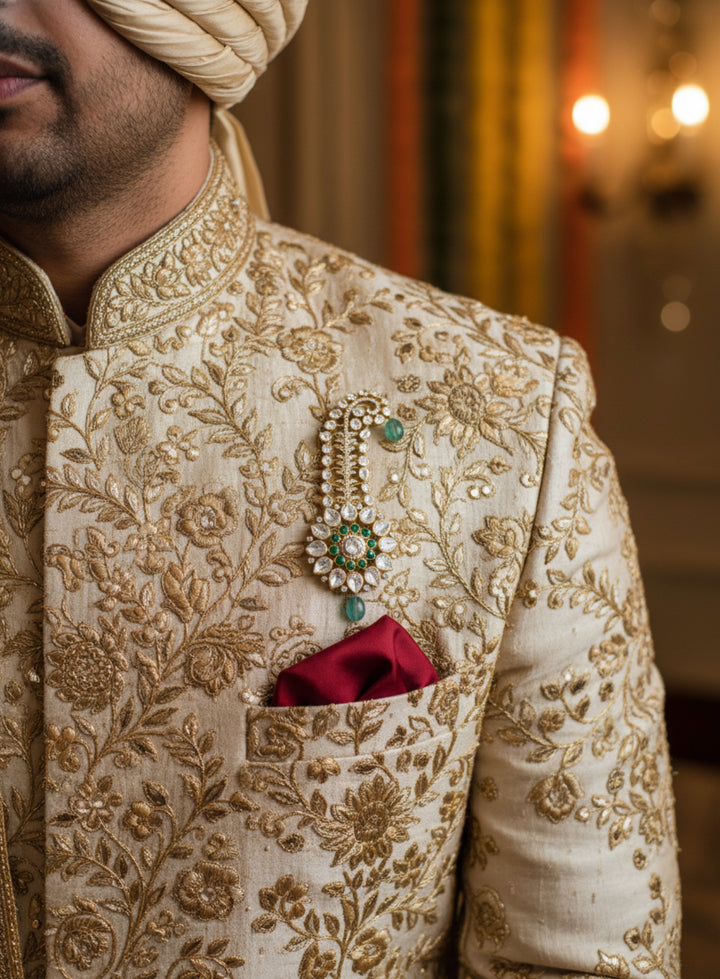 Men’s moissanite Pagidi Brooch