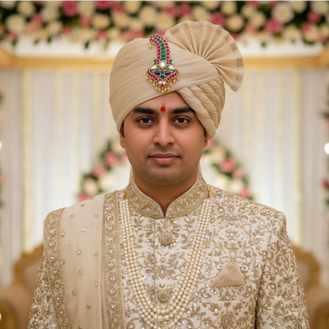 Men’s Kundan Pagidi Brooch