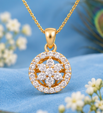 Diamond replica Pendant set