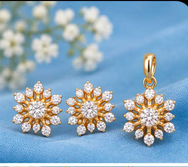 Snow Flake Pendant set