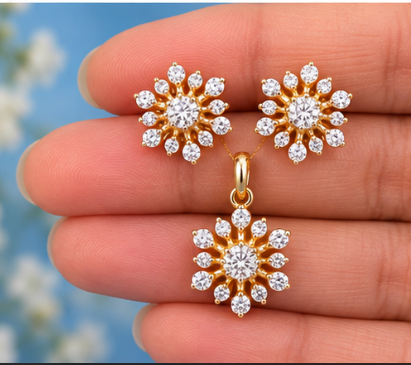 Snow Flake Pendant set