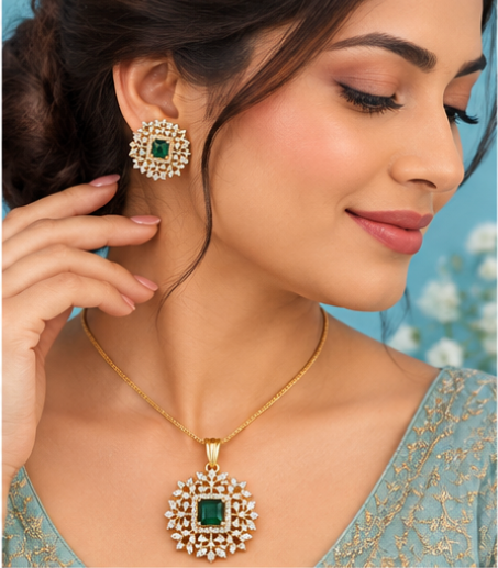 Emerald Pendant set