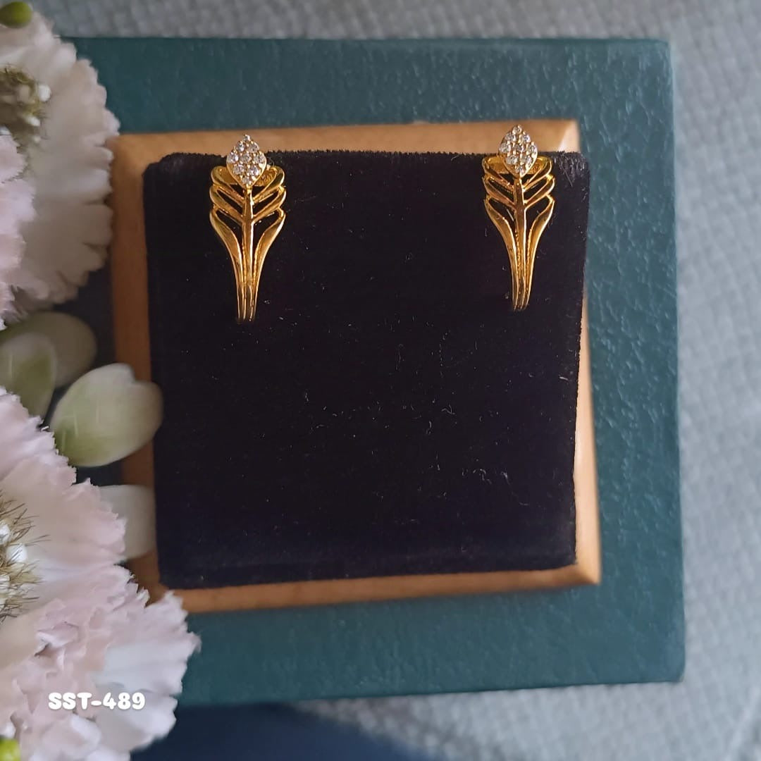 Peacock Feather Silver Studs