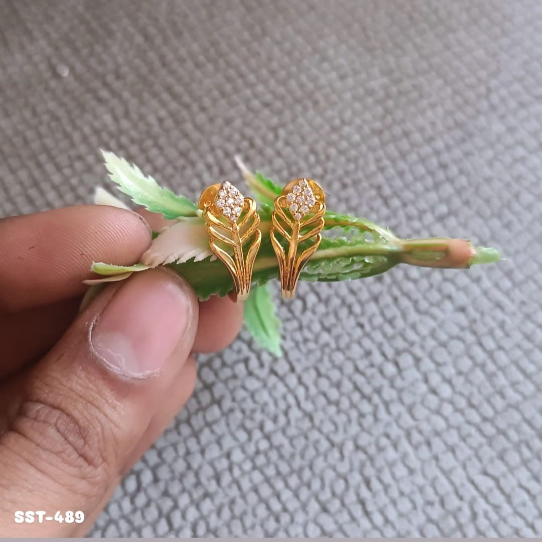 Peacock Feather Silver Studs