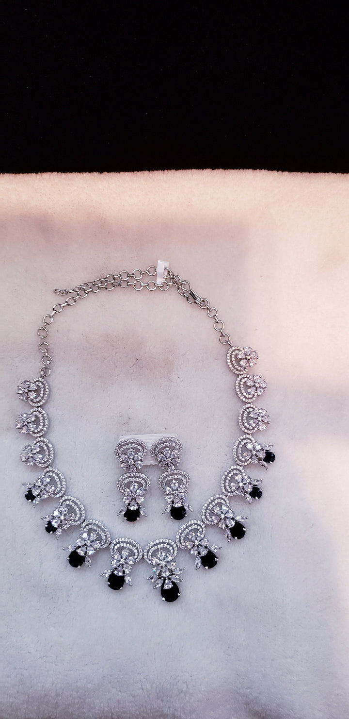 Silver tone Sapphire jewelry