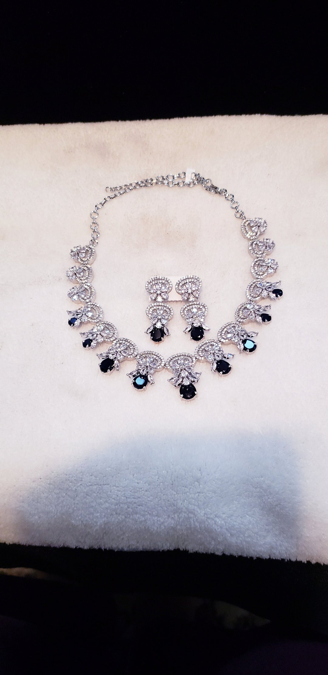 Silver tone Sapphire jewelry