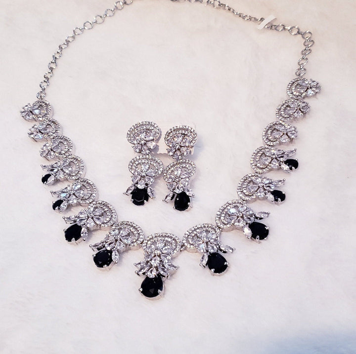 Silver tone Sapphire jewelry