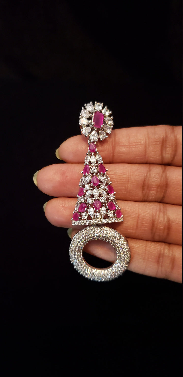 Silver color CZ earrings
