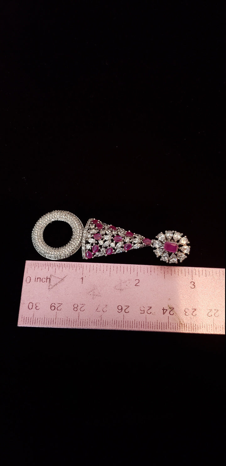 Silver color CZ earrings