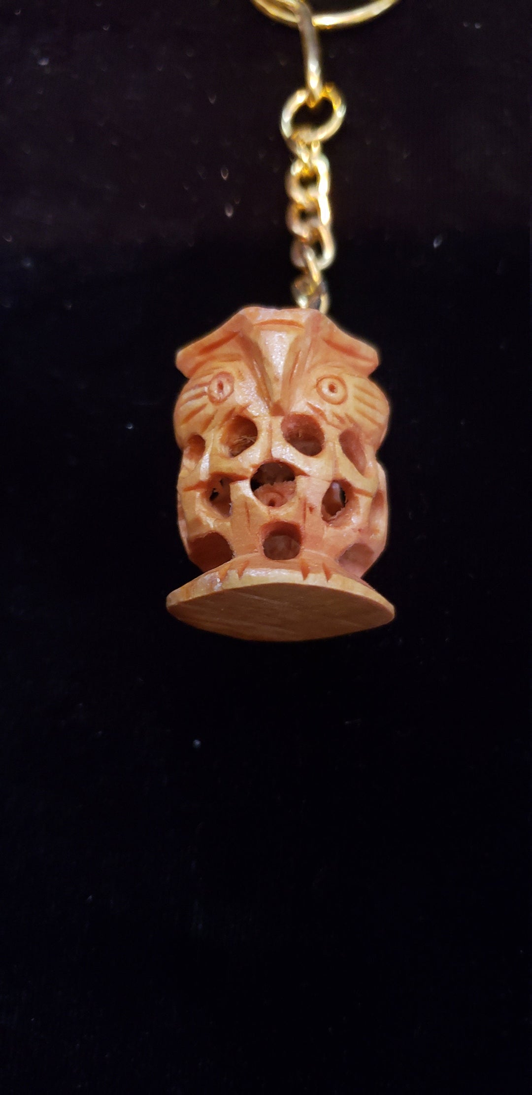 Wooden Owl key chain