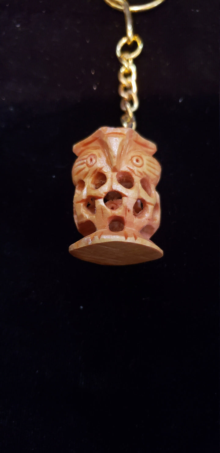 Wooden Owl key chain
