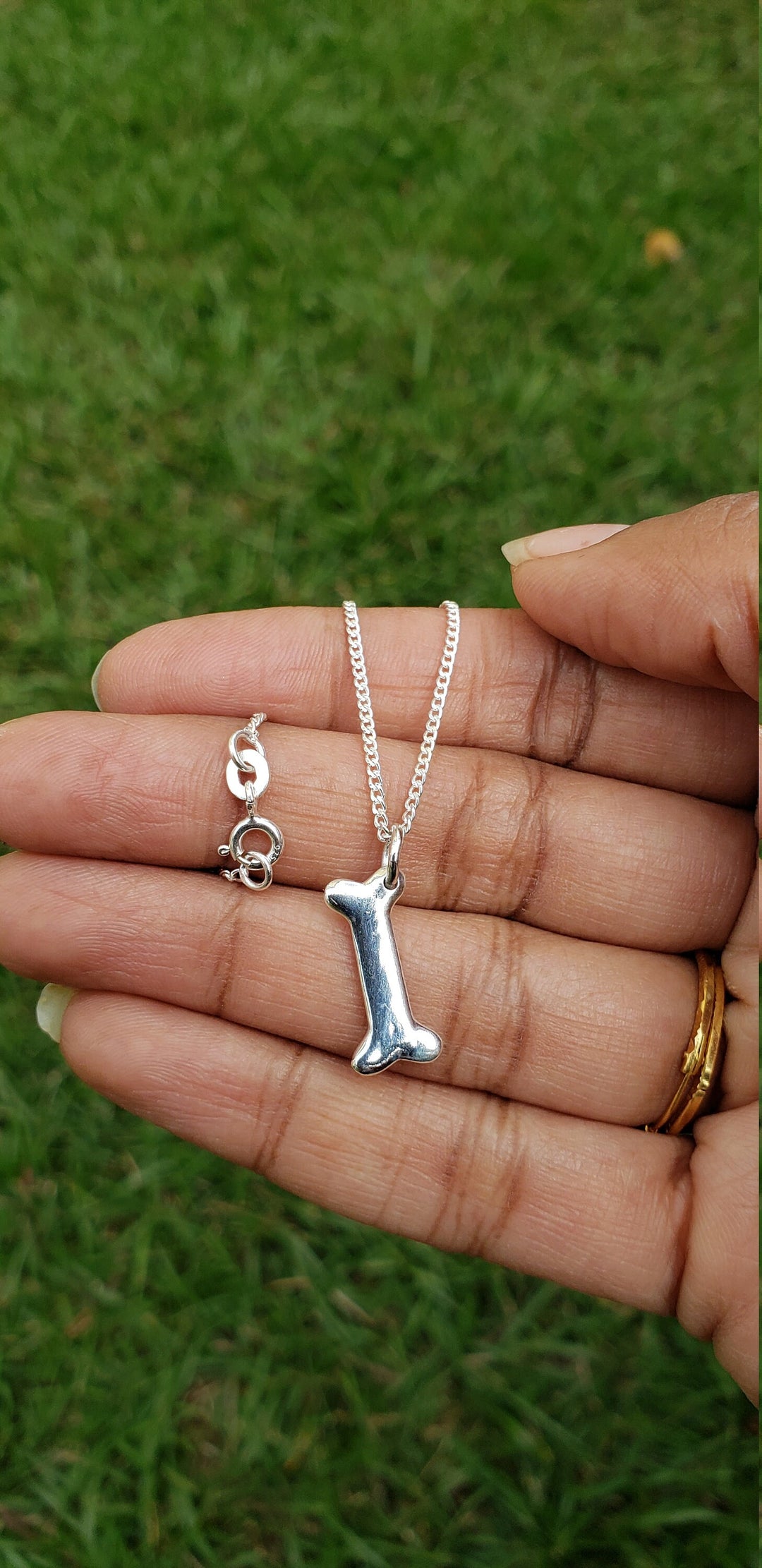 Silver Dog bone charm