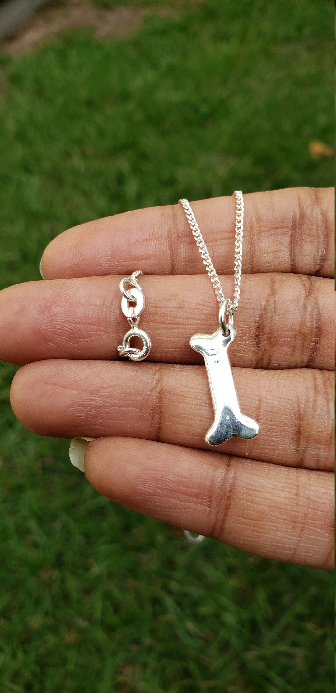 Silver Dog bone charm