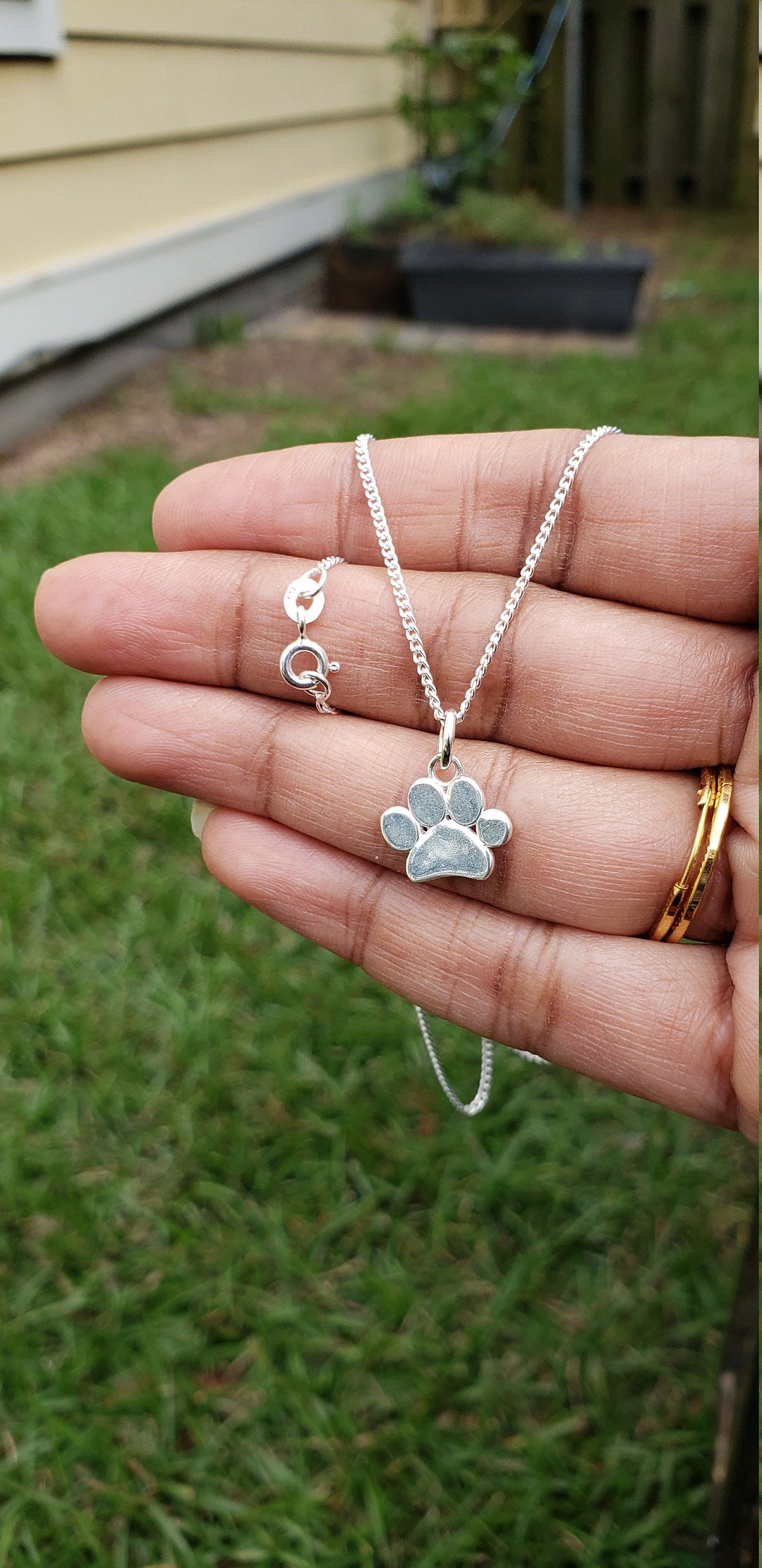 Silver Dog Paw necklace