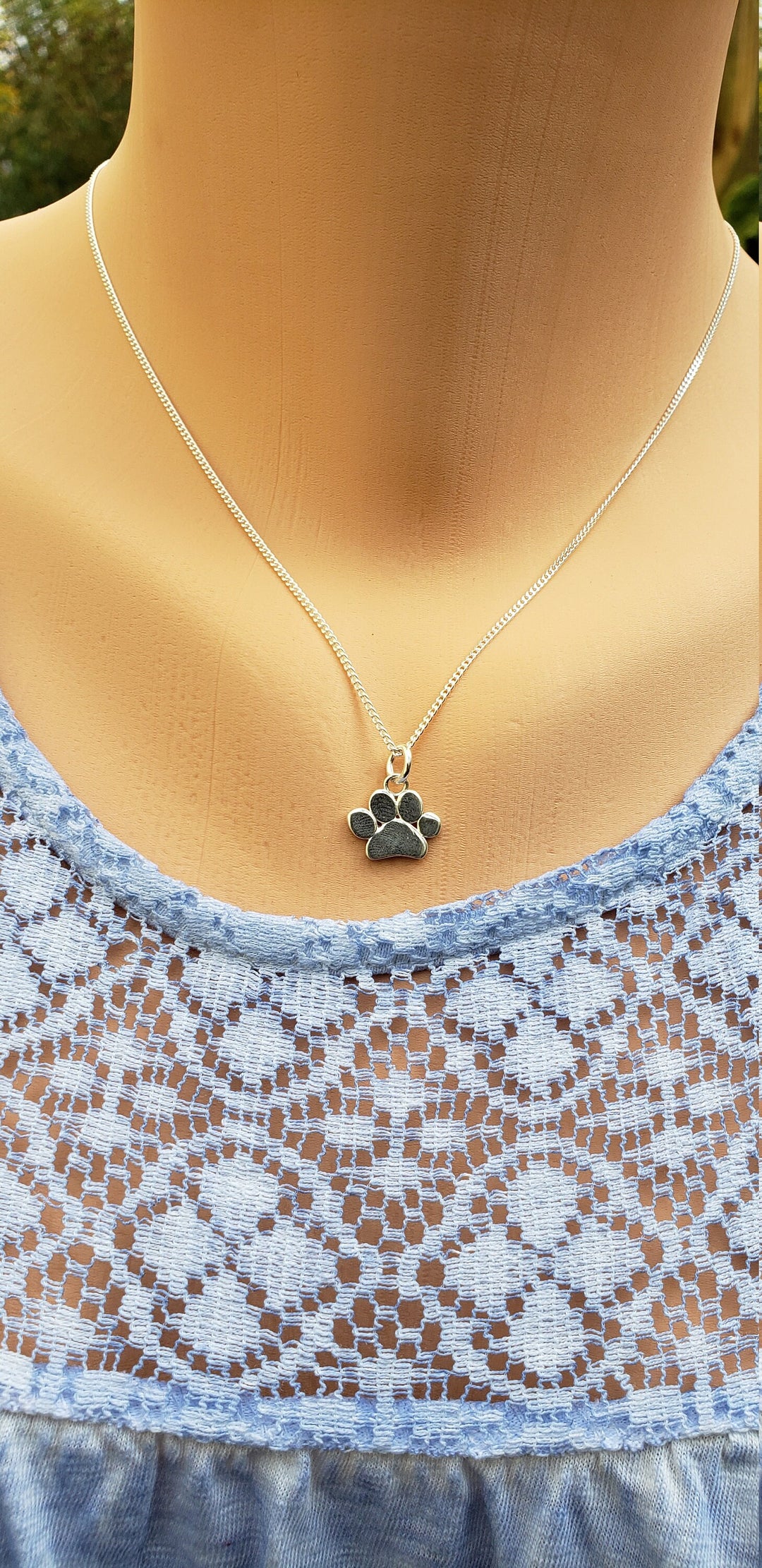 Silver Dog Paw necklace